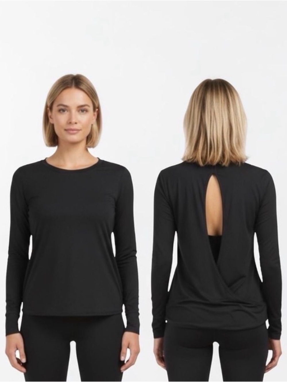 SPANX womens Black Long Sleeve  Top